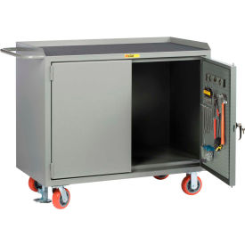 Little Giant Mobile Service Bench w/ Non Slip Vinyl Top & Pegboard Doors 48
