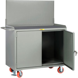Little Giant Mobile Service Workbench w/ Vinyl Top & Pegboard Panel 54-1/2