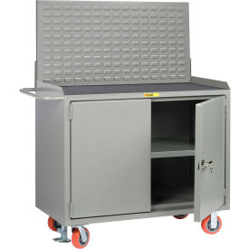 Little Giant Mobile Service Workbench w/ Non Slip Vinyl Top Shelf & Louvered Panel 48