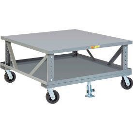 Little Giant® Ergonomic Adj. Height Mobile Pallet Stand 2PDSE48486PH2FL - 48 x 48 Solid Deck 2PDSE48486PH2FL