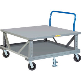 Little Giant® Ergonomic Adj. Height Pallet Stand with Handle 2PDSEH40-6PH2FL 40 x 48 Solid Deck 2PDSEH40-6PH2FL
