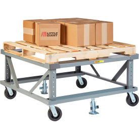 Little Giant® Adj. Height Pallet Stand PDE40-6PH2FLLR - 40 x 48 Open Deck & Load Retainers PDE40-6PH2FLLR