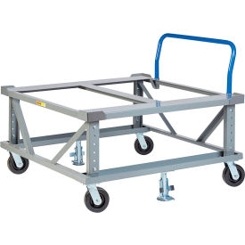 Little Giant® Adj. Height Pallet Stand with Handle PDEH48-6PH2FLLR 48x48 Open Deck & Retainers PDEH48-6PH2FLLR