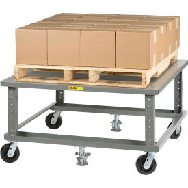 Little Giant® Ergonomic Adj. Height Pallet Stand PDSE4848 - Solid Deck 48 x 48 with Floor Locks PDSE4848-6PH2FL