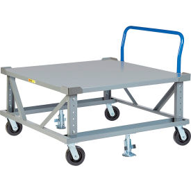 Little Giant® Adj. Height Pallet Stand with Handle PDSEH406PH2FLLR 40x48 Solid Deck & Retainers PDSEH406PH2FLLR