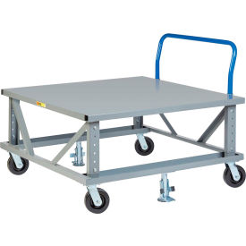 Little Giant® Ergonomic Adj. Height Pallet Stand with Handle PDSEH42486PH2FL - Solid Deck 48x42 PDSEH42486PH2FL