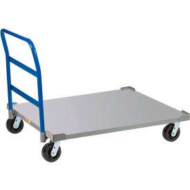 Little Giant® Pallet Dolly with Handle PDSH-4848-6PHLR - 48 x 48 Solid Deck & Load Retainers PDSH-4848-6PHLR