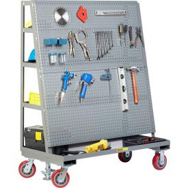 Little Giant Mobile Pegboard with Back Shelf Storage AFPBS2448-6PYFL - 48