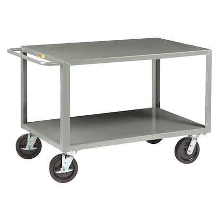 Utility Cart with Flush Metal Shelves, Steel, 5, 000 lb Load Capacity, 2 Shelves, 77 1/2 in L MPN:GH-3672-8PHKPL