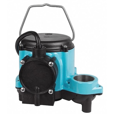 Submersible Sump Pump, 1/3 HP, 1 1/2 in F, Diaphragm, 29 gpm Flow Rate at 10 Ft of Head, 10 ft Cord MPN:506158