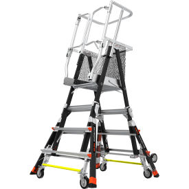 Little Giant Safety Cage Enclosed Elevated Platform w/ Wheels 3-5' Type IAA 3 Step 375 lb. Cap. 18503-817