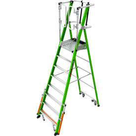 Little Giant® Safety Cage Platform Ladder w/ Wheels 8' Type IAA 8 Step 375 lb. Capacity 19708-146