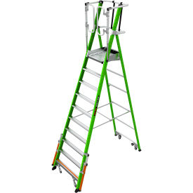 Little Giant® Safety Cage Platform Ladder w/ Wheels 10' Type IA 10 Step 300 lb. Capacity 19710-146