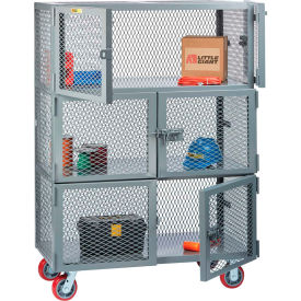 Little Giant® Mobile Storage Locker w/3 Compartment & Poly Wheels 49