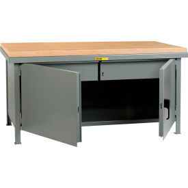 Little Giant® Heavy Duty Cabinet Workbench Butcher Block Top & Center Shelf 72