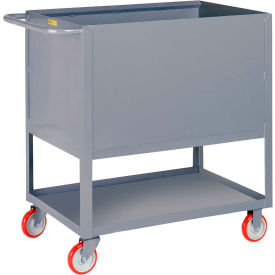 Little Giant® Raised Platform Box Trucks w/Lower Shelf 4 Solid Sides 24x36 Poly Wheels 2RP4S-2436-5PY