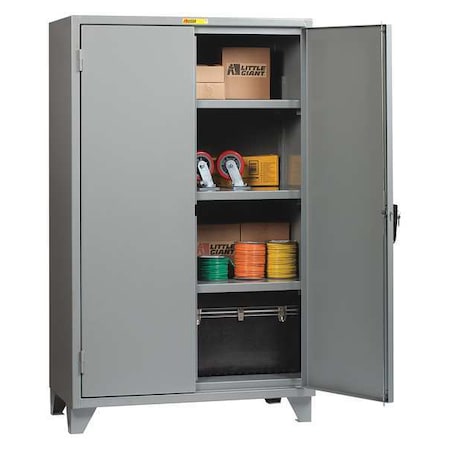 Shelving Storage Cabinet, 78 in H, 48 in W, 30 in D, Swing, Keyed, Gray, 3 Shelves, 0 Drawers MPN:SSL3-A-3048