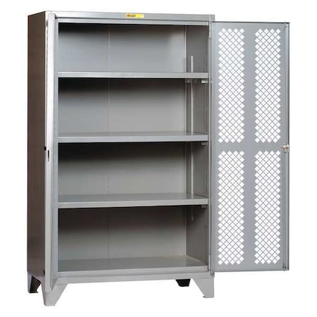 Shelving Storage Cabinet, 78 in H, 48 in W, 48 in D, Swing, Keyed, Gray, 3 Shelves, 0 Drawers MPN:SSLP3-A-3048