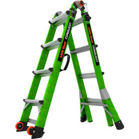 Little Giant® Conquest 2.0 Articulated Extendable Ladder Fiberglass 4' Type IA 300 lb. Cap. 17117-001