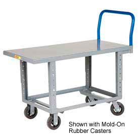 Little Giant® Adj. Work Height Platform Truck RNB-3048-6PY-AH - 30 x 48 - Polyurethane Wheels RNB-3048-6PY-AH