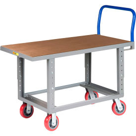 Little Giant® Work Height Platform Truck RNH-3048-6PY-AH with Hardboard Top 30 x 48 Adj. Height RNH-3048-6PY-AH