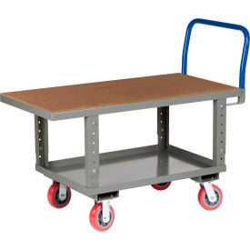 Little Giant® Work Height Platform Truck RNH2-2460-6PYAH with Lower Shelf 24 x 60 Adj. Height RNH2-2460-6PYAH