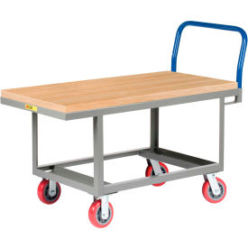Little Giant® Work Height Platform Truck RNJ-3060-6PY w/ Butcher Block Top 30 x 60 Fixed Height RNJ-3060-6PY
