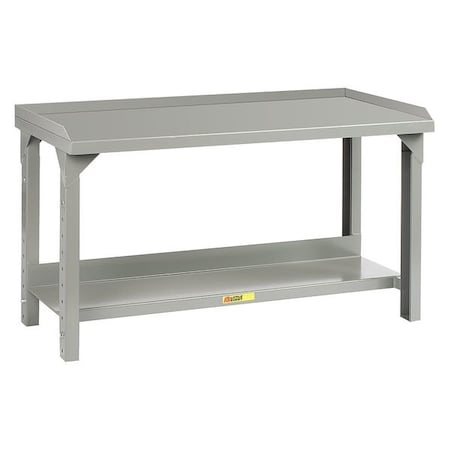 Leveling Feet Work Benches with Back and End Stops, Steel, 60