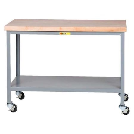Mobile Workbench, Butcher Block, 48 in W, 35 in Height, 1000 lb, Straight MPN:WTS-3048-3R