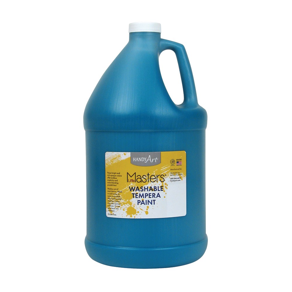 Little Masters Washable Tempera Paint, 128 Oz, Turquoise, Pack Of 2 MPN:RPC214735-2