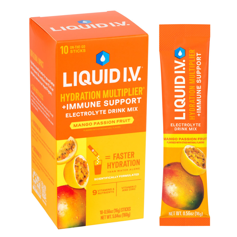 Liquid IV Energy Immune Support Mango Passionfruit Drink Mix, 0.56 Oz, Total Qty 10 MPN:LVIM-1003