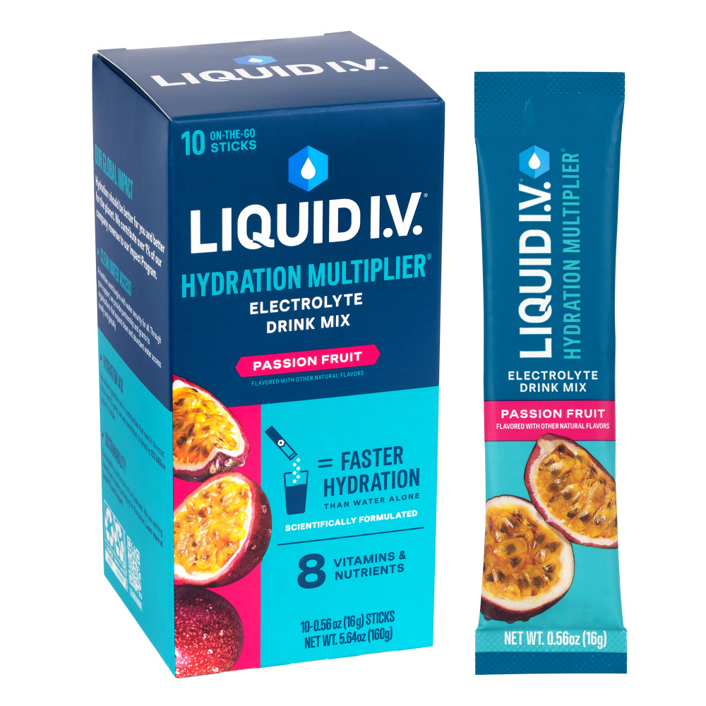 Liquid IV Energy Passion Fruit Drink Mix, 0.56 Oz, Total Qty 10 MPN:LVM-1003