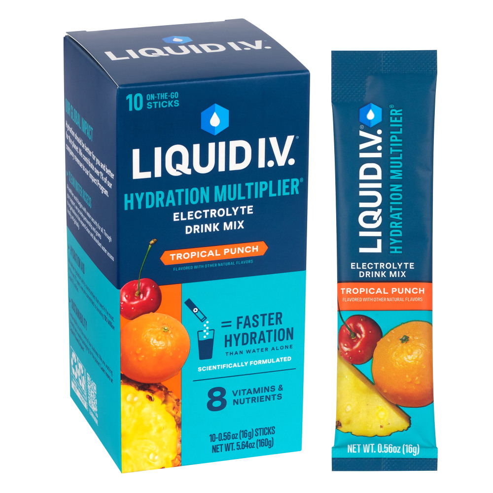 Liquid IV Energy Tropical Punch Drink Mix, 0.56 Oz, Total Qty 10 MPN:LVM-1014