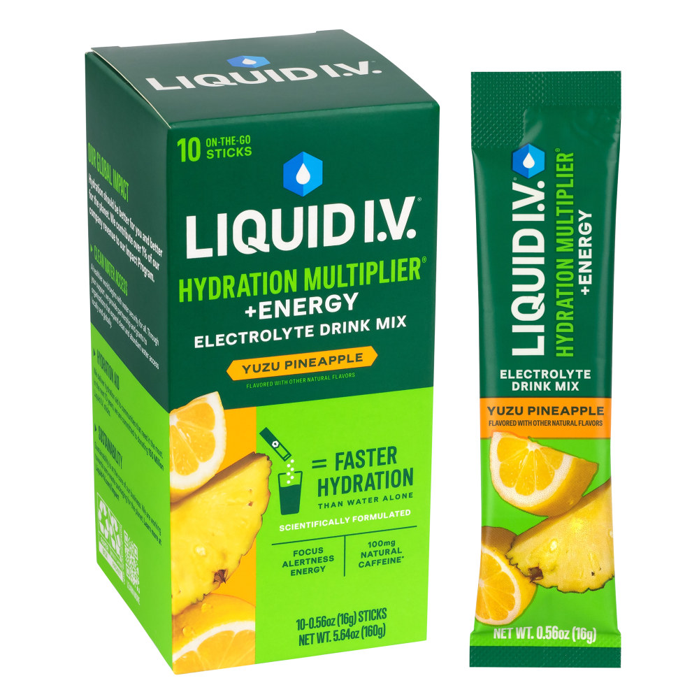 Liquid IV Energy Yuzu Pineapple Drink Mix, 0.56 Oz, Total Qty 10 MPN:LVM-1015