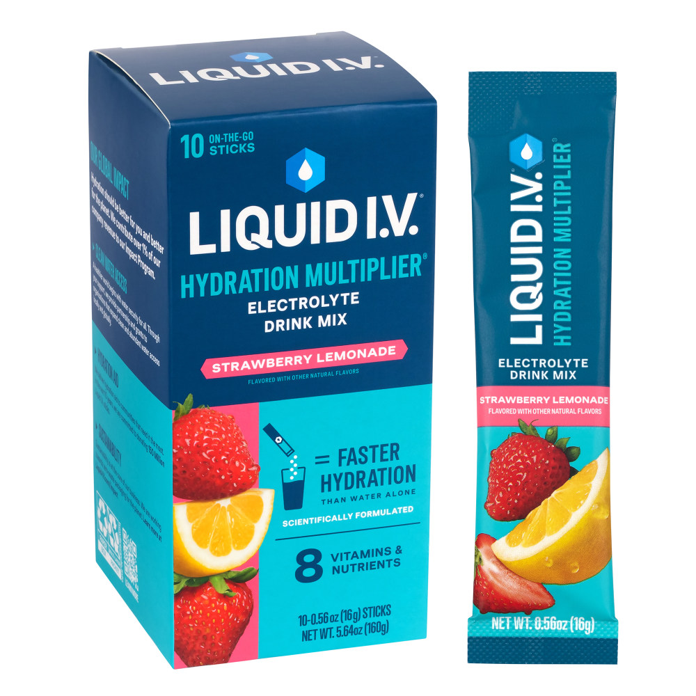Liquid IV Energy Strawberry Lemonade Drink Mix, 0.56 Oz, Total Qty 10 MPN:LVM-1017