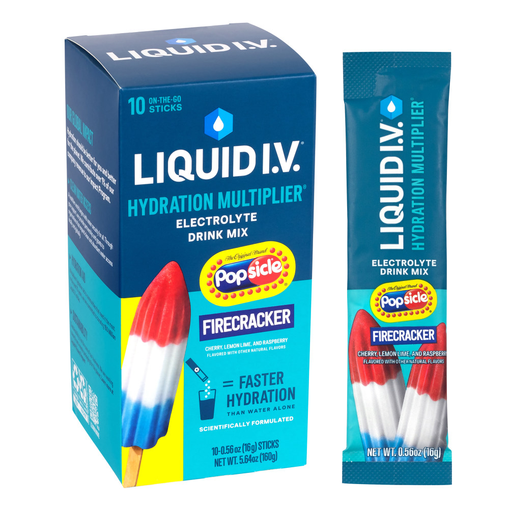 Liquid IV Energy Popsicle Firecracker Drink Mix, 0.56 Oz, Total Qty 10 MPN:LVM-1027