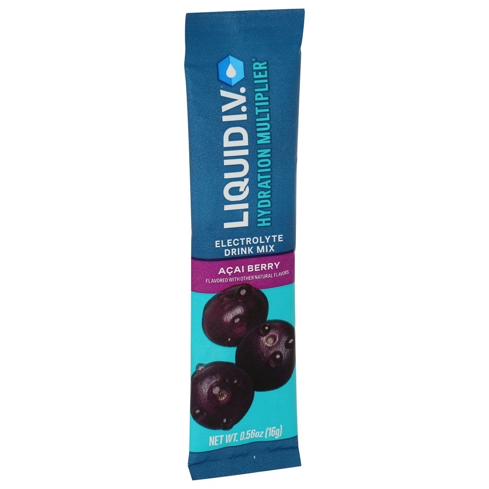Liquid I.V. Hydration Multiplier Electrolyte Drink Mix, Acai Berry, 0.56 Oz, Total Qty 8 MPN:LVS8004