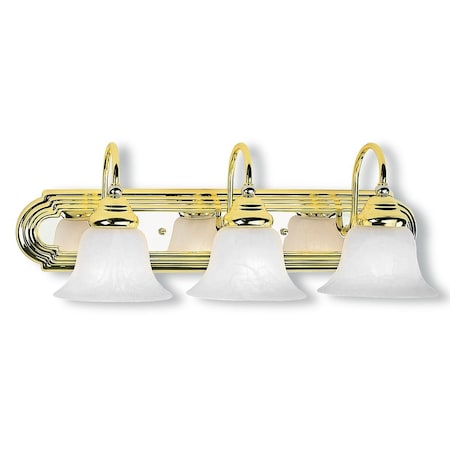Belmont 3 Light Polished Brass And Polished Chrome Bath Vanity MPN:1003-25