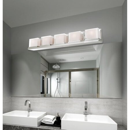 Duval 5 Light Polished Chrome Bath Vanity MPN:10125-05