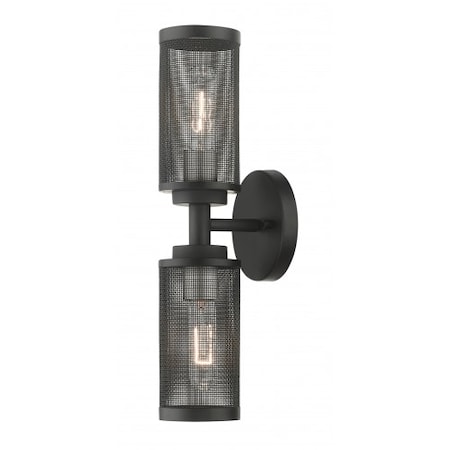 Black with Brushed Nickel Accents Sconce MPN:14122-04