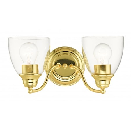 Polished Brass Vanity Sconce, 2 Light MPN:15132-02