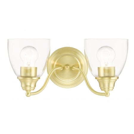 Satin Brass Vanity Sconce, 2 Light MPN:15132-12