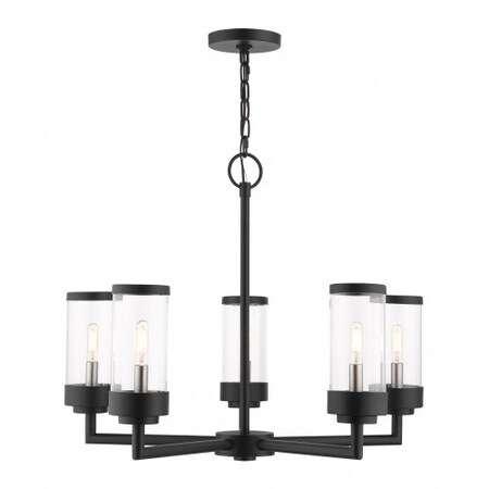 Textured Black Outdoor Chandelier, 5 Ligh MPN:20725-14