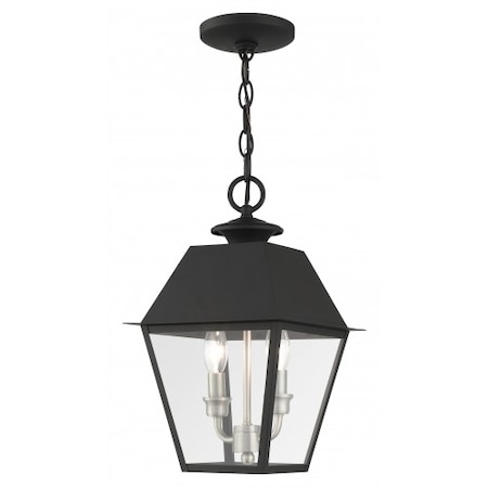 Black Outdoor Pendant Lantern, 2 Light MPN:27217-04