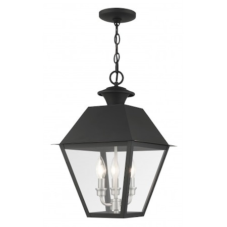 Black Outdoor Pendant Lantern, 3 Light MPN:27220-04