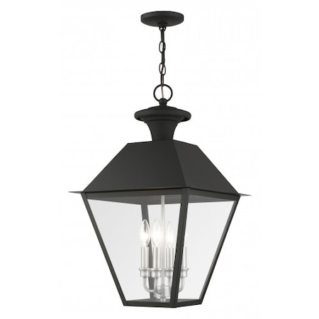 Black Outdoor Pendant Lantern, 4 Light MPN:27224-04