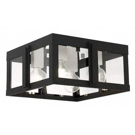 Black Outdoor Flush Mount, 4 Light MPN:27723-04