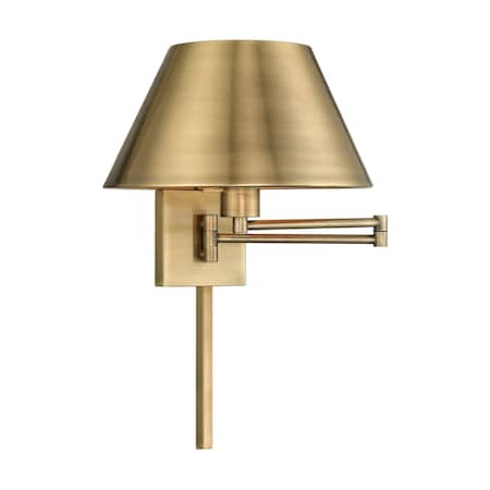 Swing Arm Wall Lamps 1 Light Antique Brass Swing Arm Wall Lamp MPN:40030-01