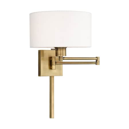 Swing Arm Wall Lamps 1 Light Antique Brass Swing Arm Wall Lamp MPN:40036-01