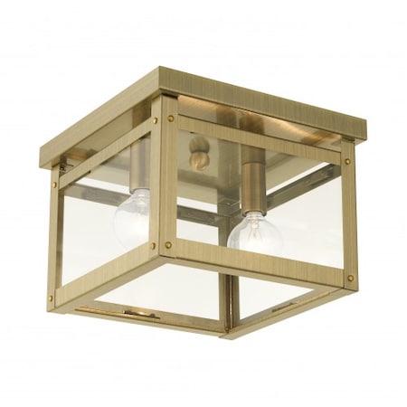 Antique Brass Flush Mount, 2 Light MPN:4031-01